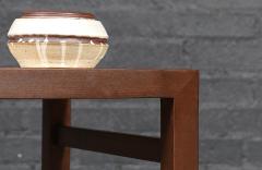 Pair of Californian Modern Travertine Top Side Tables - 4660045