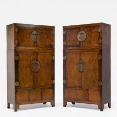 Pair of Camphor Burl Compound Cabinets - 4205108