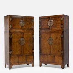 Pair of Camphor Burl Compound Cabinets - 4262966