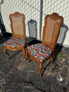 Pair of Cane Back French Provincial Side Chairs - 4323157