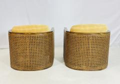 Pair of Cane Back Lounge Chairs by Debu Furniture USA 1970s - 4202882