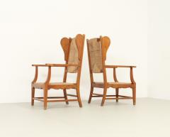Pair of Cane Wingback Armchairs from 1940s France - 2303726