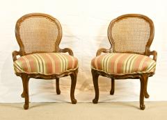 Pair of Caned Slipper Chairs - 1826693