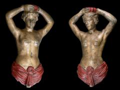 Pair of Carousel Female Torsos attributed to Charles I D Luff from Brooklyn  - 1996153