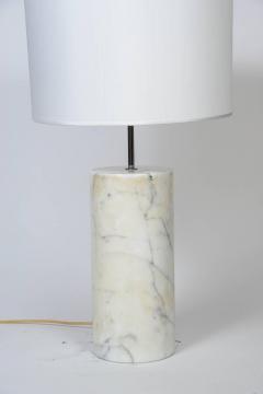 Pair of Carrara Marble Table Lamps in the Style of Angelo Mangiarotti - 727275