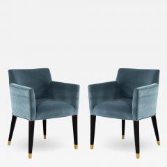 Pair of Carrocel Custom Tonio Dining Chairs with Golden Accents - 2549249