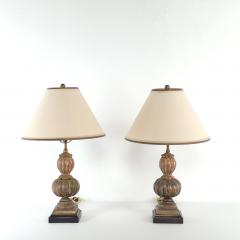 Pair of Carved Antique Giltwood Finials Now Lamps Italy 19th century - 4119612