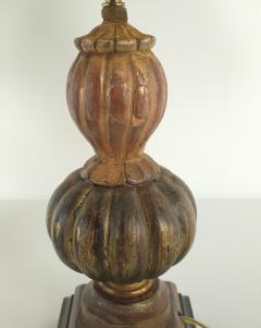 Pair of Carved Antique Giltwood Finials Now Lamps Italy 19th century - 4119617