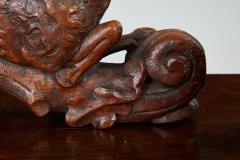 Pair of Carved Arts Crafts Fox Brackets - 2619982