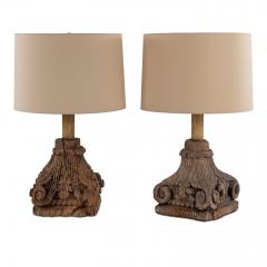 Pair of Carved Capital Table Lamps - 1552598
