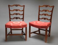 Pair of Carved Chippendale Ribbon or Pretzel Back Side Chairs - 165949