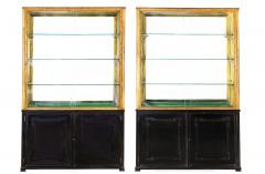 Pair of Carved Giltwood Antique Collector Display Cabinets by M Grieve Co  - 4502669