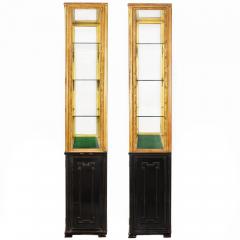 Pair of Carved Giltwood Antique Collector Display Cabinets by M Grieve Co  - 4502671