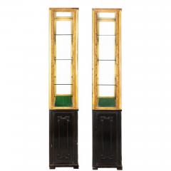 Pair of Carved Giltwood Antique Collector Display Cabinets by M Grieve Co  - 4502672