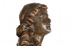 Pair of Carved Polychromed Wood Reliquary Busts of Saints 17th 18th Century - 4567816