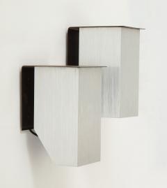 Pair of Cast Aluminum Modern Sconces France c 1970 - 1154468