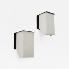 Pair of Cast Aluminum Modern Sconces France c 1970 - 1155739