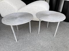 Pair of Cast Metal Side Tables Italy 1990s - 2598726