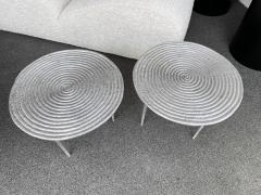 Pair of Cast Metal Side Tables Italy 1990s - 2598727