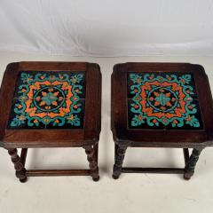 Pair of Catalina Tile Spanish Revival End or Side Tables - 4115610