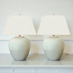 Pair of Celadon Stoneware Table Lamps - 4449941
