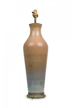 Pair of Ceramic Brown to Blue Gradient Glazed Tall Urn Table Lamps - 4162951