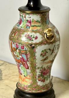 Pair of Ceramic Oriental Table Lamps Decoration Bronze 19th C  - 2847245