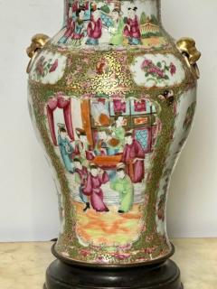 Pair of Ceramic Oriental Table Lamps Decoration Bronze 19th C  - 2847246