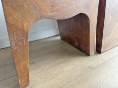 Pair of Cerused Oak Stools USA 1950s - 4690382