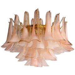 Pair of Charming Pink and White Murano Petals Chandeliers or Ceiling Lights - 1836725