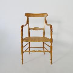 Pair of Chiavari Armchairs in Beechwood and Caned Seat Italy 1960s - 3450275