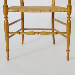 Pair of Chiavari Armchairs in Beechwood and Caned Seat Italy 1960s - 3450276