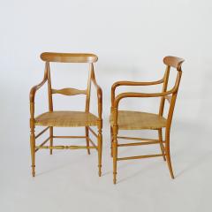 Pair of Chiavari Armchairs in Beechwood and Caned Seat Italy 1960s - 3450278