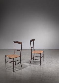 Pair of Chiavari chairs with ebonized beech frame Italy - 2862289
