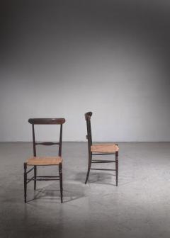 Pair of Chiavari chairs with ebonized beech frame Italy - 2862290