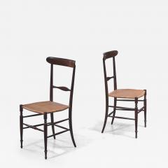 Pair of Chiavari chairs with ebonized beech frame Italy - 2863646