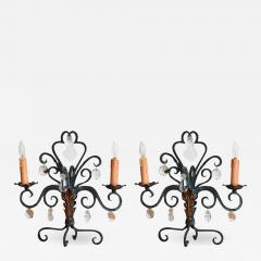 Pair of Chic French 1940s Candelabra Lights - 2847321