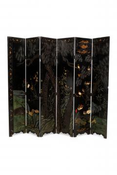 Pair of Chinese 19th Century Carved 6 Panel Chinoiserie Folding Screens with Gil - 4628731