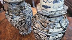 Pair of Chinese B W Hand Painted Dragon Urns - 2238391