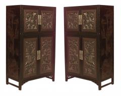 Pair of Chinese Black Lacquered Coromandel Cabinets - 2797726