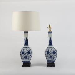 Pair of Chinese Blue and White Gourd Shaped Lamps - 1524876