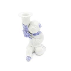 Pair of Chinese Blue and White Porcelain Figural Candlesticks - 4669190