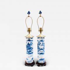 Pair of Chinese Blue and White Porcelain Lamps - 3074765