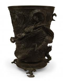 Pair of Chinese Bronze Dragon Vases - 4322066
