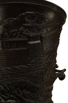 Pair of Chinese Bronze Dragon Vases - 4322067