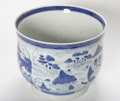 Pair of Chinese Canton Blue White Cachepots - 2113463