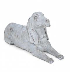 Pair of Chinese Carved Whitewashed Wooden Dog Statues - 4408692