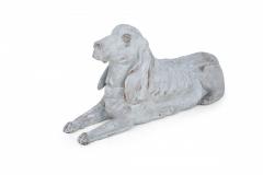 Pair of Chinese Carved Whitewashed Wooden Dog Statues - 4408694