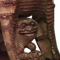Pair of Chinese Carved Wood Foo Dogs - 4322660