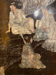 Pair of Chinese Carved and Painted Lacquer Panels - 3228483